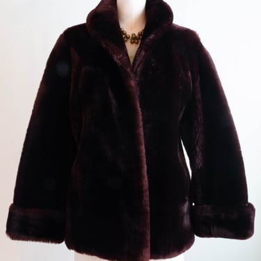 1940's Mahogany Mouton Fur &quot;Chubby&quot; Jacket / SM
