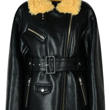 Stand Studio 'Wilma' Black Eco Leather Sheepskin Woman