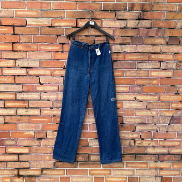 vintage 70s blue high rise straight leg jeans / 27