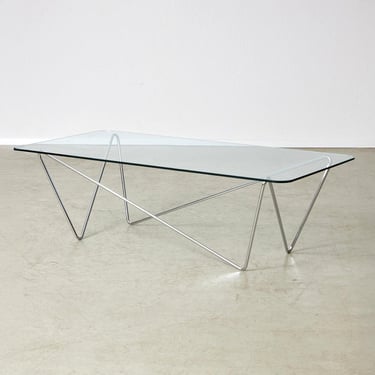 Vintage Tempered Glass Coffee Table Teseo (Theseus)  Designed by Lorenzo Arosio for Glas Italia 