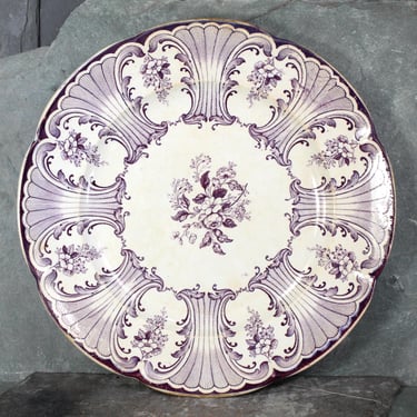 RARE! Antique Buccleuch Purple Scalloped Dinner Plate | Transferware circa 1845 | Bixley Shop | English Porcelain | Scottish Porcelain 