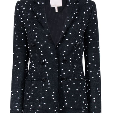 Rebecca Taylor - Black & White Boucle Dot Tweed Blazer Sz 0