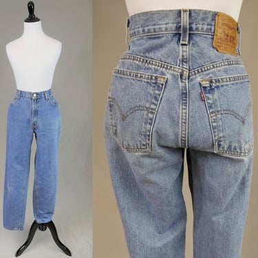90s Levi's 550 Jeans 28" waist - Blue Denim Pants - Vintage 1990s Relaxed Fit Tapered Leg - 31" inseam 