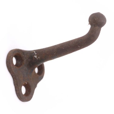 Rusted Cast Iron Ball Tip 1 Arm Wall Hook