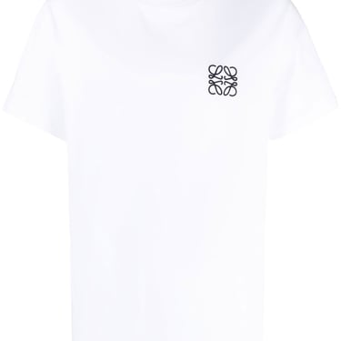 Loewe Men Two-Tone Anagram Embroidery Cotton T-Shirt