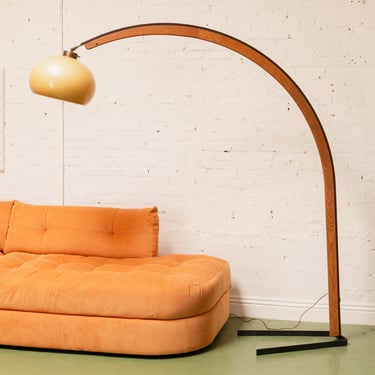 Nova Lighting Mid-Century Modern Oak Arc Lamp