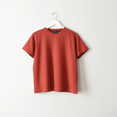 vintage 90s ribbed cotton tee, light red t-shirt 
