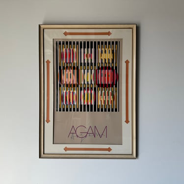 Yaacov Agam " Op Art " Hand Signed Poster 