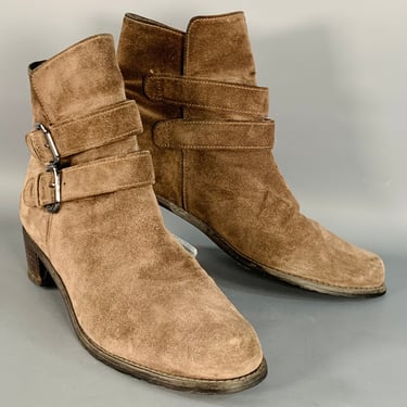 STUART WEITZMAN Size 9.5 Brown Suede Buckle Ankle Boots