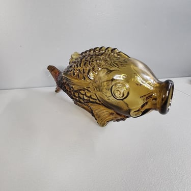 Vintage Blown Glass Fish Decanter 