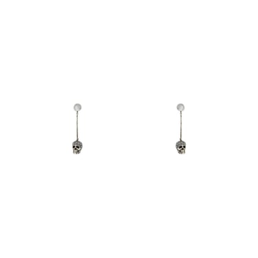 Alexander Mcqueen Skull Earrings With Pavé And Chain Women