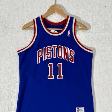 Vintage Detroit Pistons Isiah Thomas Sand-knit NBA Jersey Sz. L