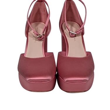 Loeffler Randall - Pink Satin Selina Platform Pumps Sz 11