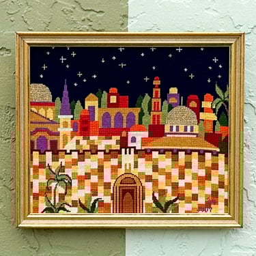 Moroccan Night Sky Needlepoint Framed Art