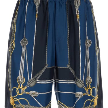 Versace Men Printed Silk Bermuda Shorts