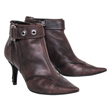 Christian Dior - Brown Zipper Detail Shor Boots Sz 7