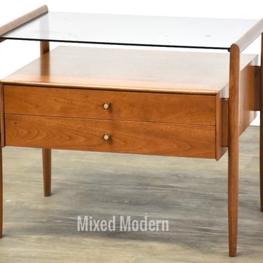 Refinished Barney Flagg Parallel Walnut Nightstand for Drexel 