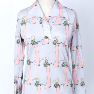 1970s Art Deco Print Shirt