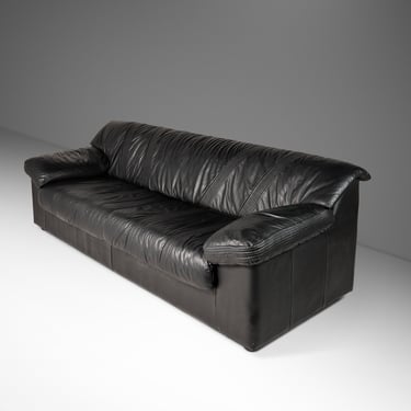 Post Modern Three Seat Sofa in Orignal Leather by Natuzzi Attributed to Pierluigi Cerri, Italy, c. 1990's 