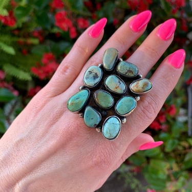 Ten Turquoise Ring from Nepal