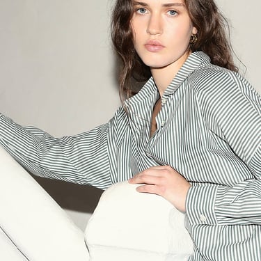 Olive Striped Ren Shirt | Datura | New York, NY