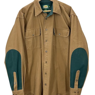 Cabela's Safari Brown Two Tone Long Sleeve Button Down Shirt Men’s Large Long