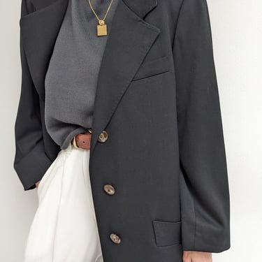 Vintage Woven Wool Long Coat