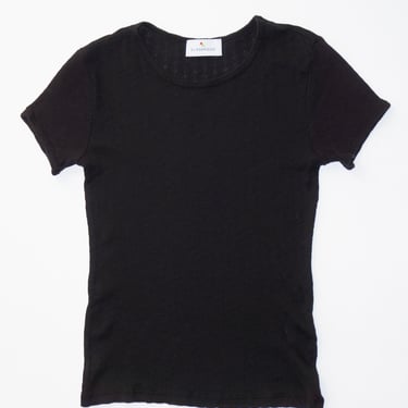 Pointelle Perla Tee in Black