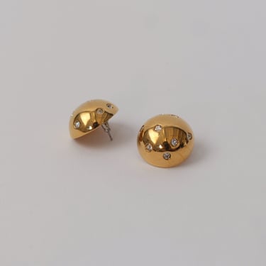 Vintage Rhinestone Dome Earrings