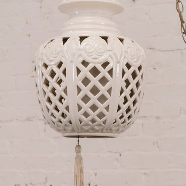 White Vintage Ceramic Hanging Lamp