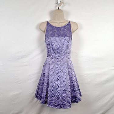 Vintage Y2K / 90s Lavender and Silver Jessica McClintock Dress, Size Extra Small 