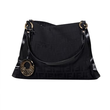 Fendi - Black Monogram Canvas Shoulder Bag