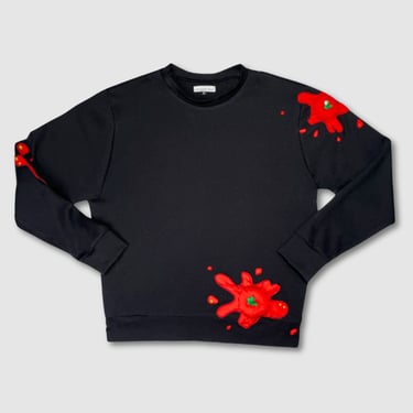 black 'tomato splat' crewneck sweatshirt