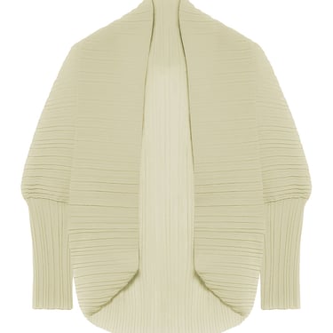 Max Mara Women 'Vesuvio' Green Stole With Ruffled Texture And Long Kimono Sleeves In Pleated Fabric Woman