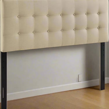 Modway Beige Emily King Upholstered Fabric Headboard Bed FFE258-130