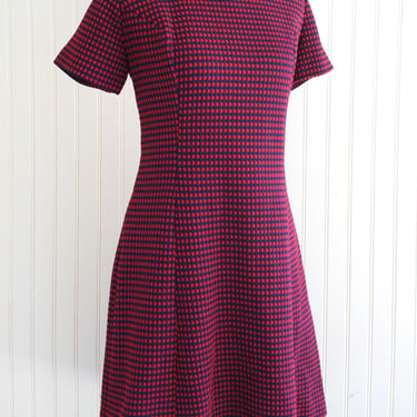 1960-70s -  A-line - Day Dress - Mid Century Mod - Easy Wear/Easy Care - Marked size 16 - Estimated 14 