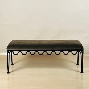 'Méandre' Bench by Design Frères in Mohair or COM
