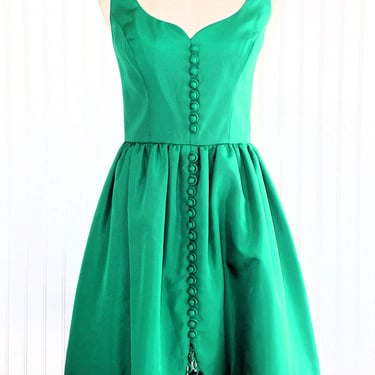 Celebrate - Green Taffeta - Cocktail - Party Dress -  by En Francis - Marked size 6 
