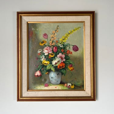 1960's Hajnacka Szarka Still Life Oil Painting, Framed 