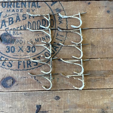 10 Antique Molded Wire Coat Hooks Salvaged Hardware 