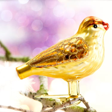 VINTAGE: Glass Bird Ornament on Clip - Christmas Bird - Christmas Ornament - Holiday, Christmas. Crafts - SKU 15-B1-00033830 