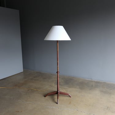 John Nyquist Handcrafted Walnut Floor Lamp, circa 1970