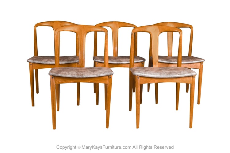 Johannes Andersen Danish Teak Mid Century Juliane Dining Chairs 