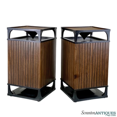 Mid-Century Walnut Morse 3196 Omni-Directional 2 Way Stereo Speakers - A Pair