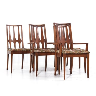 Broyhill Brasilia Mid Century Walnut Dining Chairs - Set of 6 - mcm 