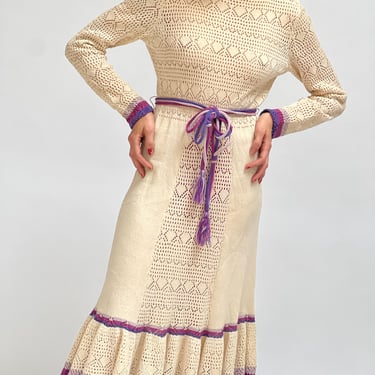Cream Crochet Dress (S)