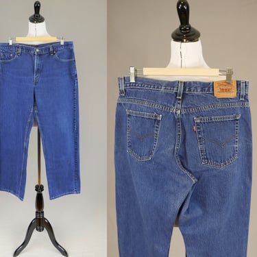 90s Levi's 577 Jeans - 36 waist - Blue Denim Pants - Lower Rise Loose Fit - Vintage 1990s - 31