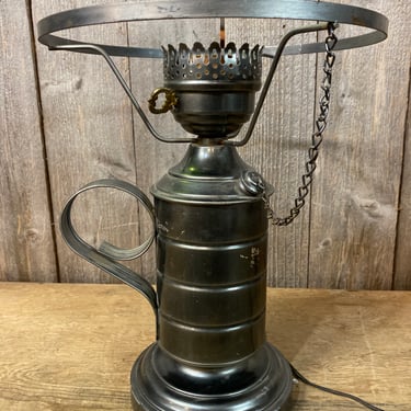 Faux Oil Lantern Style Lamp 7” x 12.5”