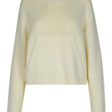Palm Angels 'Curved' Cream Wool Blend Sweater Woman