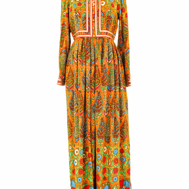 1960s Oscar de la Renta Palazzo Pant Floral Jumpsuit